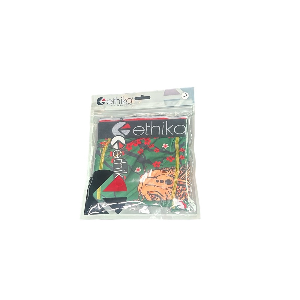 Ethika Boxer Briefs with Green and Red Design